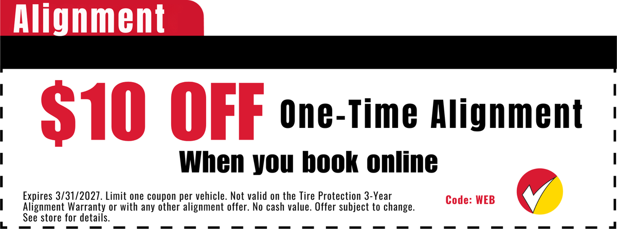 coupons, brake and tire check
